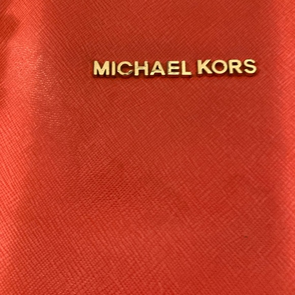 MICHAEL KORS BEAUTIFUL LARGE CANVAS TOTE SHOULDERBAG MK  burnt orange  COLOR - Picture 6 of 14